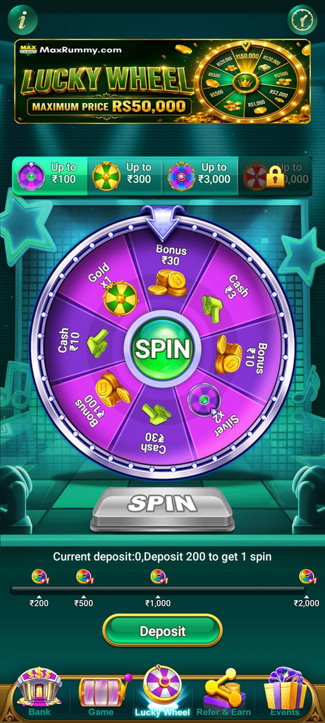 LUCKY WHEEL
MAX RUMMY